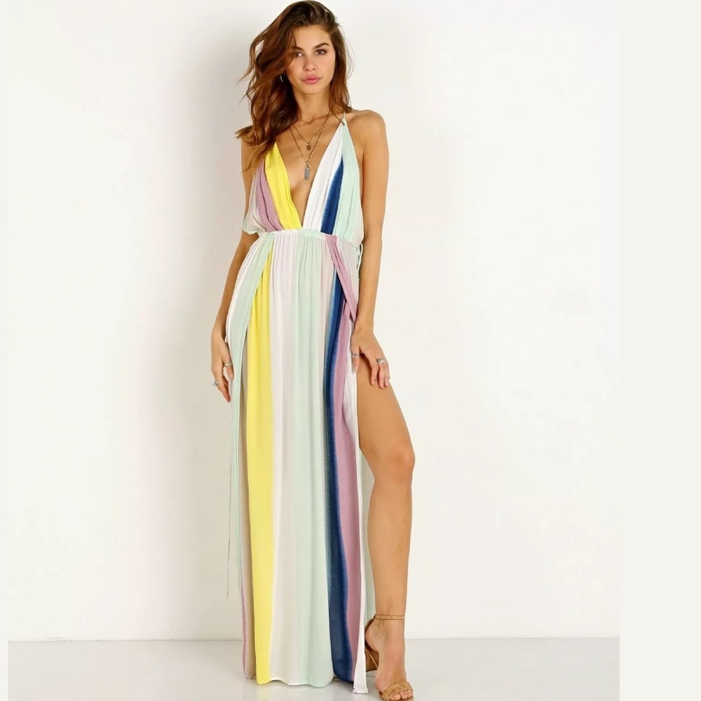 Indah River maxi in tropical stripe Sz XS nwot